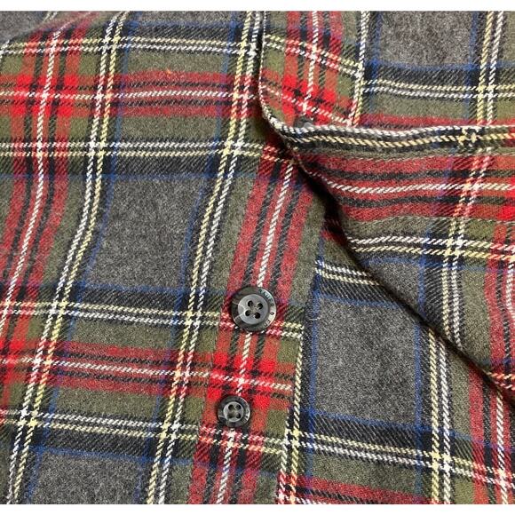 Eddie Bauer Men's Sz XXL Flannel Shirt Red/Grey Plaid Cotton Button Down Pocket - Picture 7 of 12